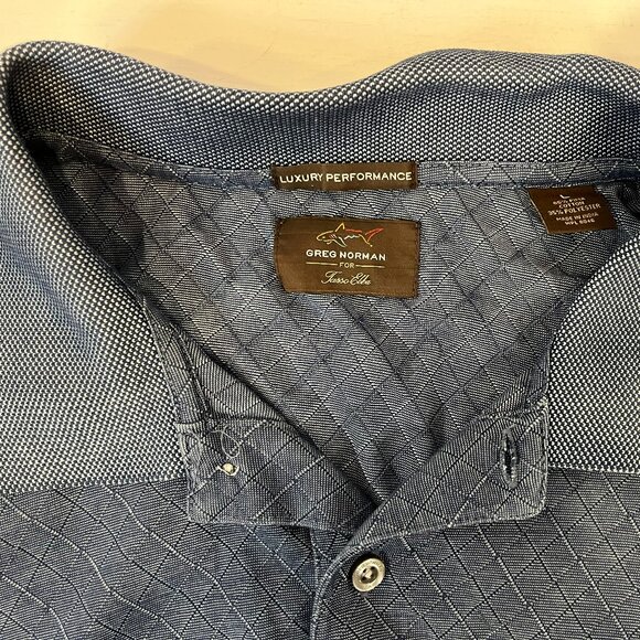 Greg Norman for Tasso Elba Men's Blue Luxury Performance Polo – Size Large - Picture 4 of 4